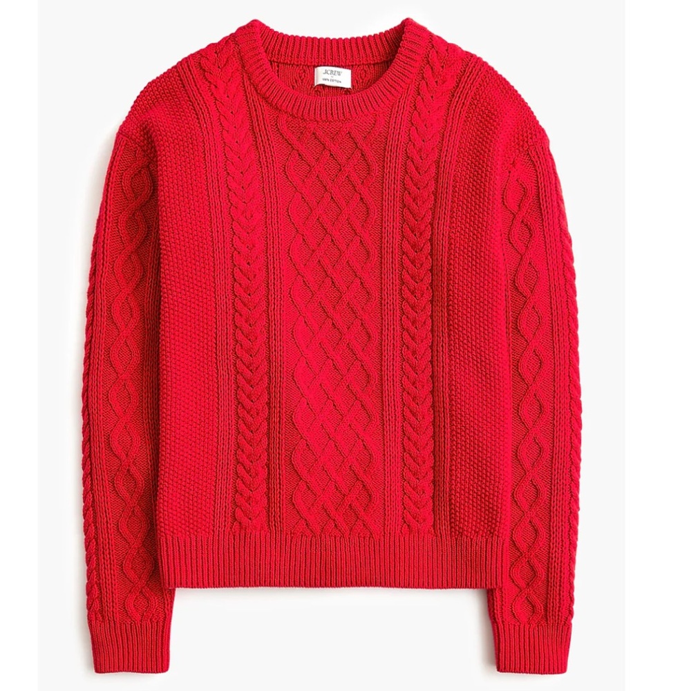 NWT J. Crew Cable Crewneck Sweater